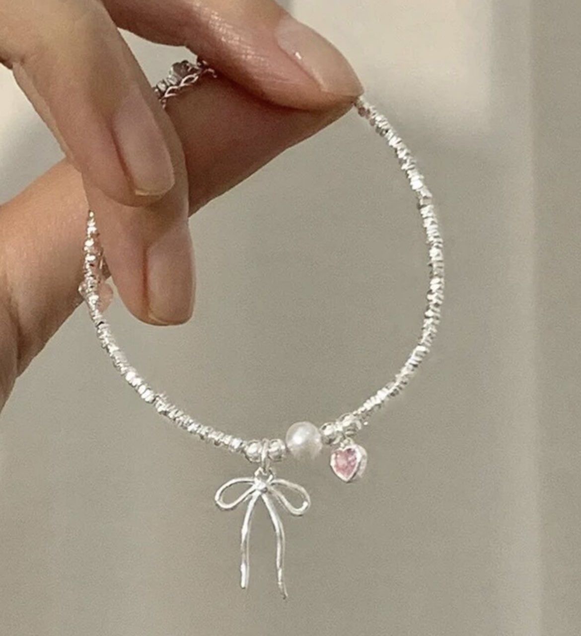 دستبند پاپیون مرواریدی 🎀🦢